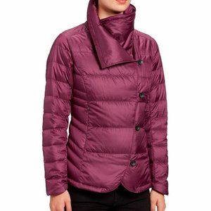 NAU Womens Imperial Down Puffer Jacket NWT Size XS Snapdragon Stripe Wine $265